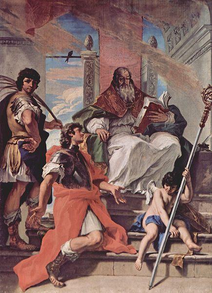 RICCI, Sebastiano Rusticus von Verona sowie ein Engel oil painting image
